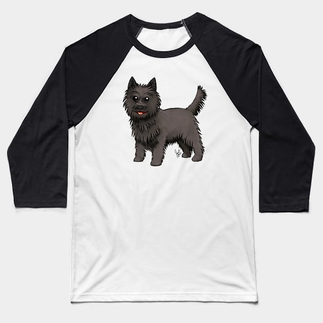 Dog - Cairn Terrier - Black Baseball T-Shirt by Jen's Dogs Custom Gifts and Designs